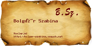 Bolgár Szabina névjegykártya