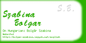 szabina bolgar business card
