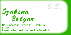 szabina bolgar business card